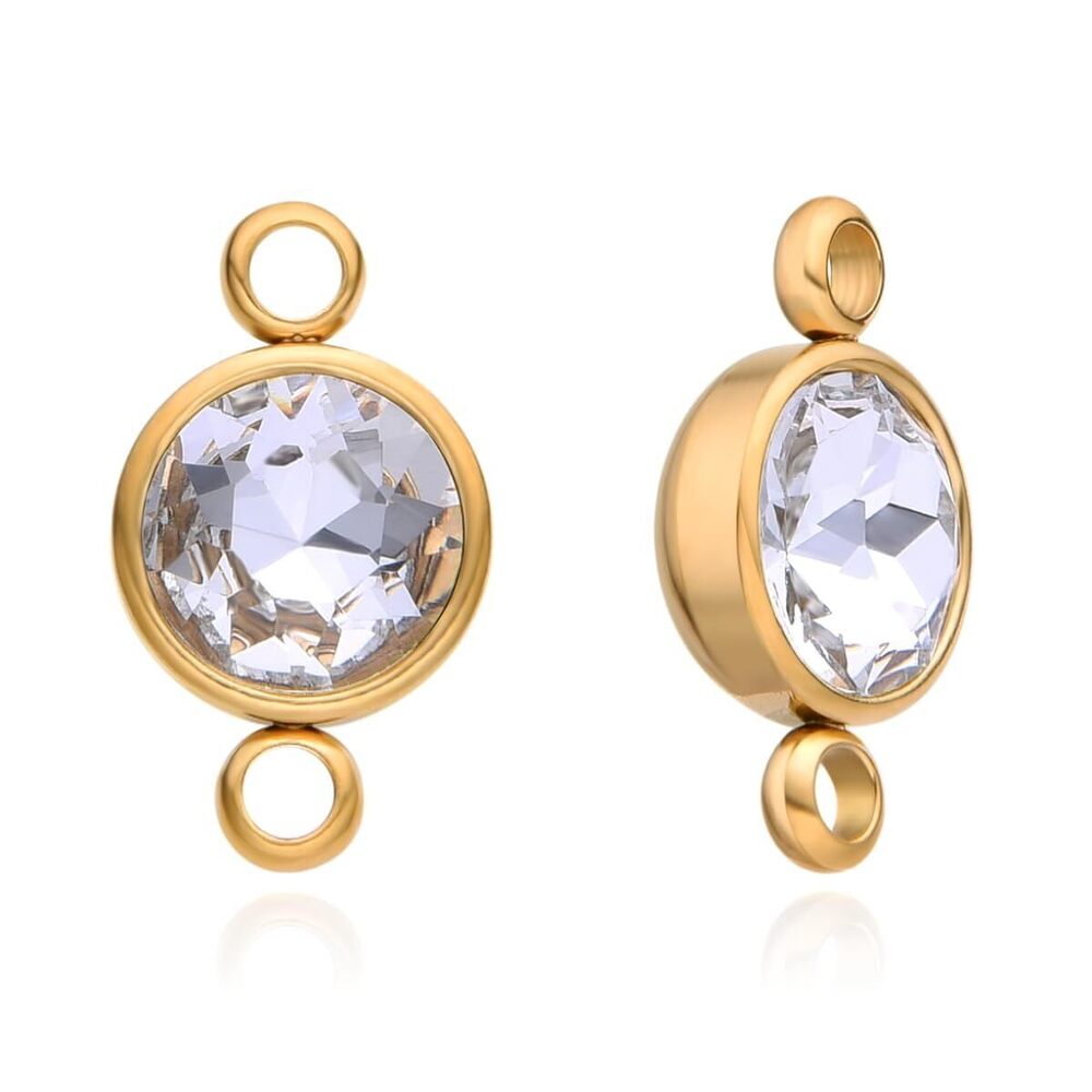2889 20pcs Adabele Grade A 18K Yellow Gold Plated Stainless Steel April